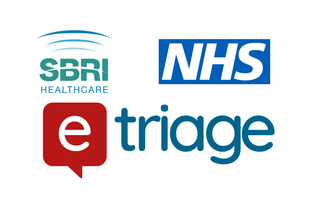 SBRI, NHS, eTriage logos